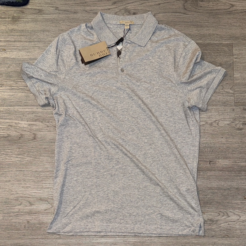 Burberry Light Gray Men's Polo Shirt